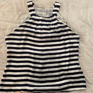 Striped, nave and white, polyester size L tank